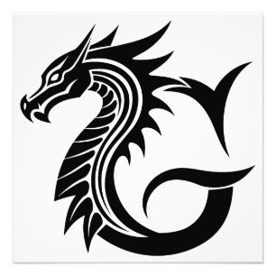 Impression Photo Lettre G de style dragon, alphabet du dragon, mono