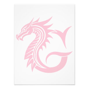 Impression Photo Lettre G de style dragon, alphabet du dragon, mono