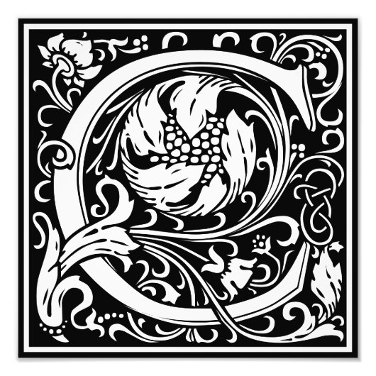 Impression Photo LETTRE MONOGRAPHIQUE C Alphabet Floral Imprimer (Devant)