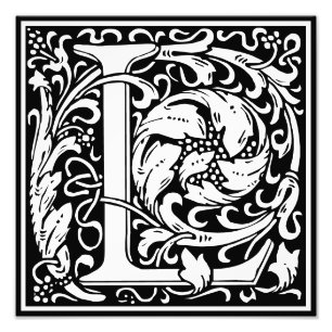 Impression Photo LETTRE MONOGRAPHIQUE L Alphabet Floral Imprimer