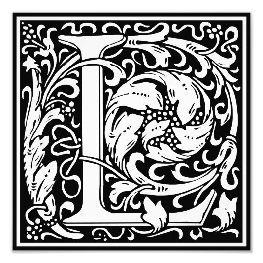 Impression Photo LETTRE MONOGRAPHIQUE L Alphabet Floral Imprimer (Devant)