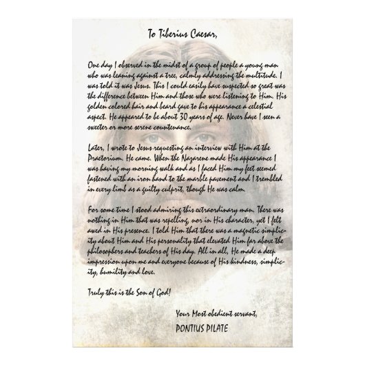 Impression Photo Lettre Pilate à César décrivant Jésus-Christ (Devant)