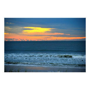 Impression Photo Lever de soleil coloré bleu vif