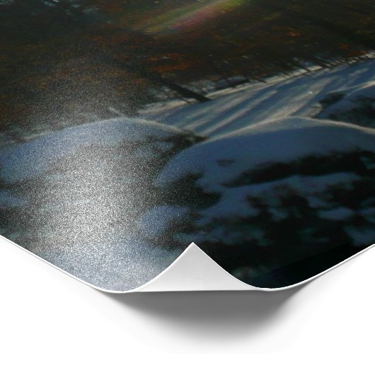 Impression Photo Lever du soleil à travers Icicles hiver Photograph (Coin)