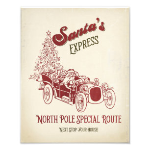 Impression Photo L'express vintage de Noël de Santa
