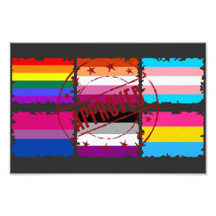 Impression Photo LGBTQ Prière Mois Rayures Indicateurs
