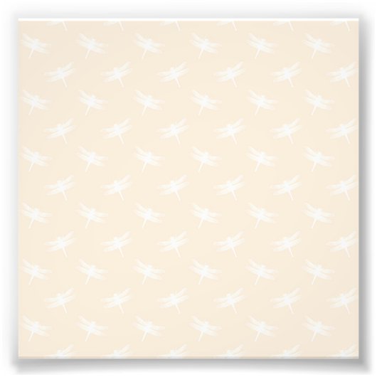 Impression Photo Libellule blanche Odonata insecte volant pastel (Devant)