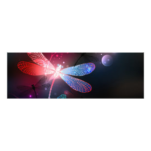 Impression Photo libellule rouge brillante
