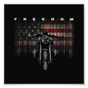 Impression Photo Liberté de la moto drapeau américain
