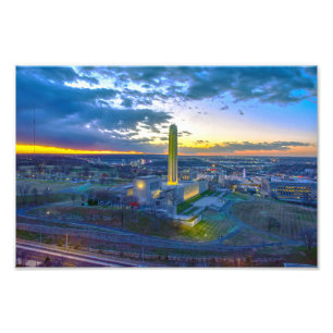 Impression Photo Liberty Memorial au coucher du soleil, Kansas City