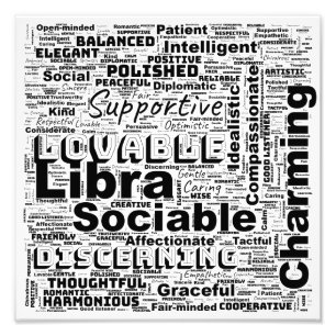 Impression Photo Libra Zodiac Word Cloud Inspiration