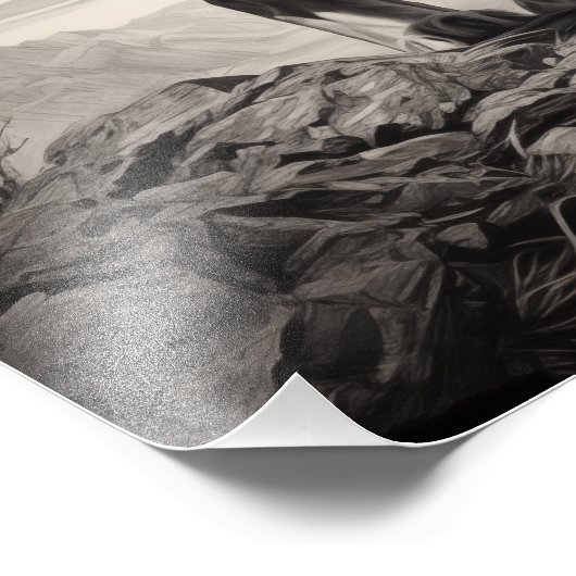 Impression Photo Libre Spirit Lion noir et blanc (Coin)