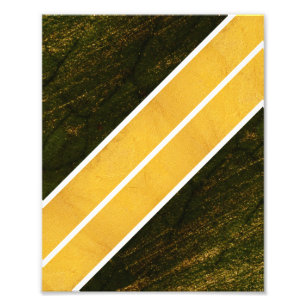 Impression Photo Lignes blanches d'or vert
