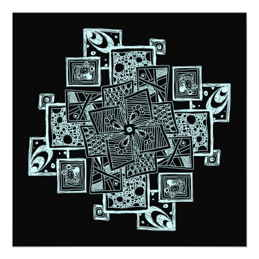 Impression Photo Lignes texturées en noir et blanc (Devant)