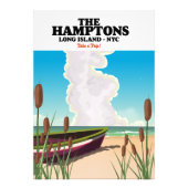 Impression Photo L'île de Hamptons Long NYC, affiche de voyage. (Devant)