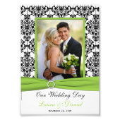 Impression photo Lime, noir, Mariage damassé blanc (Devant)