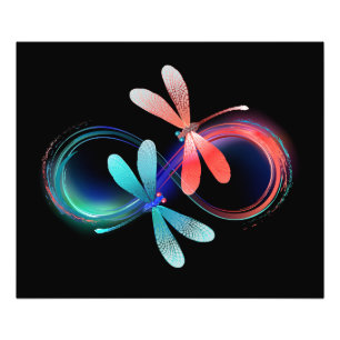 Impression Photo L'infini avec des libellules lumineuses