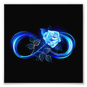 Impression Photo L'infini lumineux avec une rose bleue