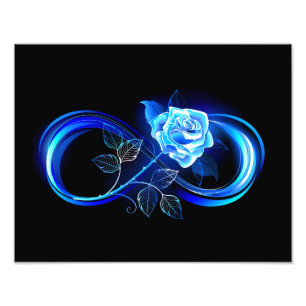 Impression Photo L'infini lumineux avec une rose bleue
