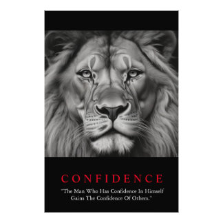 Impression Photo Lion de confiance noir blanc inspiré