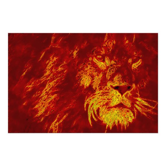 Impression Photo Lion de feu (Devant)