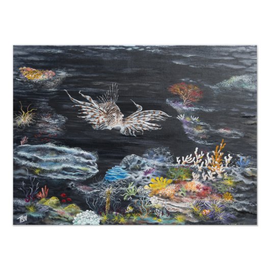 Impression Photo Lion fish peinture sur (Devant)