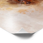 Impression Photo Lion mâle avec grand portrait d'aquarelle de manne (Coin)