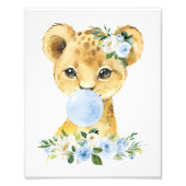 Impression Photo Lion, Safari, gomme à bulles bleues, Garçon (Devant)