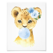 Impression Photo Lion, Safari, gomme à bulles bleues, Garçon (Devant)