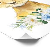 Impression Photo Lion, Safari, Jungle, Fleurs Bleues, Pépinière (Coin)