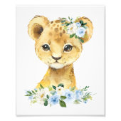 Impression Photo Lion, Safari, Jungle, Fleurs Bleues, Pépinière (Devant)