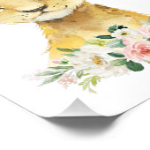 Impression Photo Lion, Safari, Jungle, Fleurs roses, Pépinière (Coin)