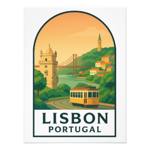 Impression Photo Lisbonne vintage Portugal – Ville de voyage rétro