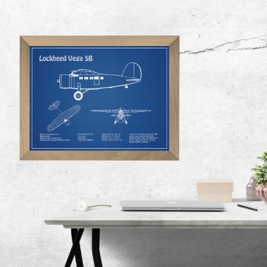 Impression Photo Lockheed Vega 5B - Plans d'avion AD