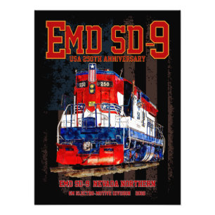 Impression Photo Locomotive EMD SD-9 Livrée du 250e anniversaire de