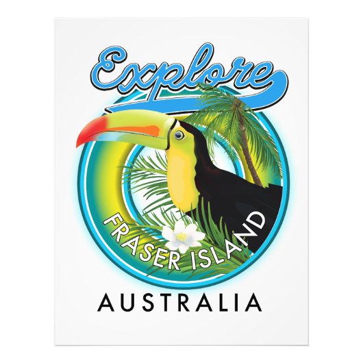 Impression Photo logo de l'île Fraser Australie exploration (Devant)