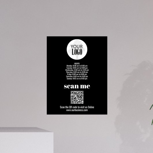 Impression Photo Logo d'entreprise simple Code QR noir et blanc