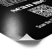 Impression Photo Logo d'entreprise simple Code QR noir et blanc (Coin)