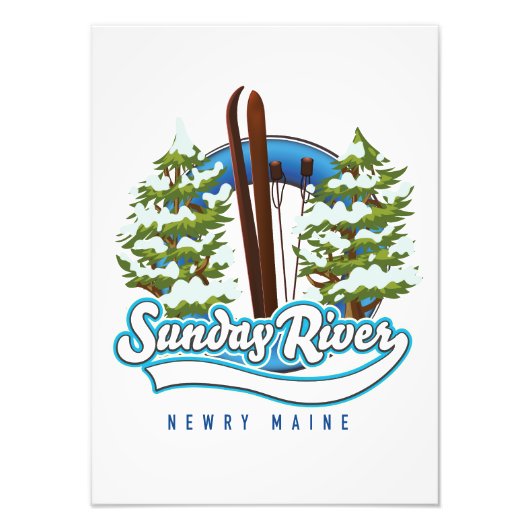 Impression Photo Logo du ski de Sunday River Newry Maine (Devant)