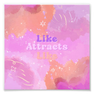Impression Photo Loi de l'Attraction Motivationnel Inspirant Rose