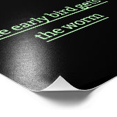 Impression Photo L'oiseau tôt obtient le ver (Coin)