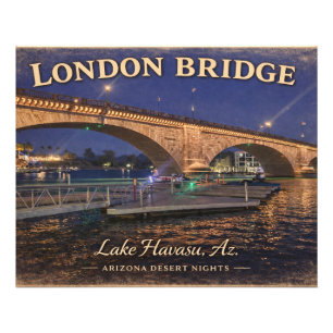 Impression Photo Londres Bridge Lac Havasu vue de nuit