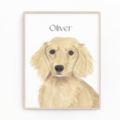 Impression Photo Long Haired Cream Dachshund Art