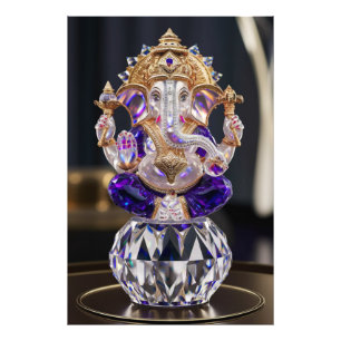 Impression Photo Lord Shree Ganesha Crystal & Diamond Sculpture