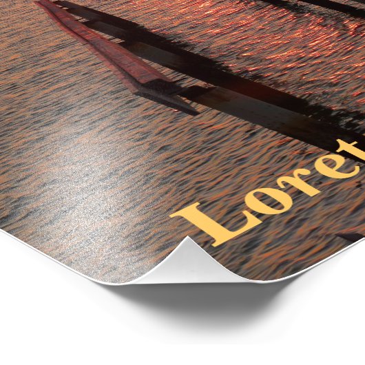 Impression Photo Loreto Mexico Dock, Orange Sunset Sky (Coin)