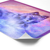 Impression Photo Loup au coucher du soleil (Coin)