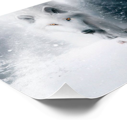 Impression Photo Loup blanc géant (Coin)