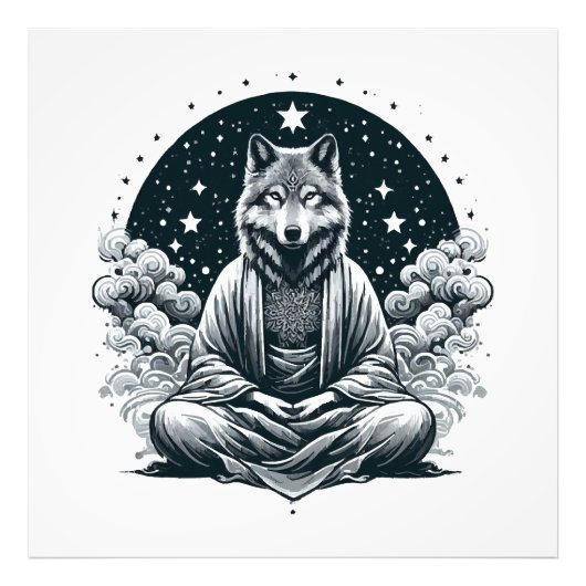 Impression Photo Loup conscient (Devant)