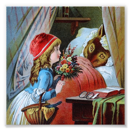 Impression Photo Loup en grand-mère (Devant)