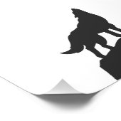 Impression Photo loup silhouette hurler - Choisir la couleur arrièr (Coin)